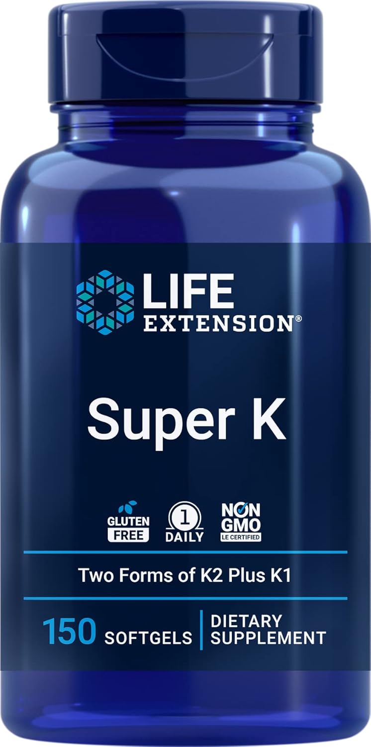 Life Extension Super K Softgels with Vitamin K1 and K2 for Health