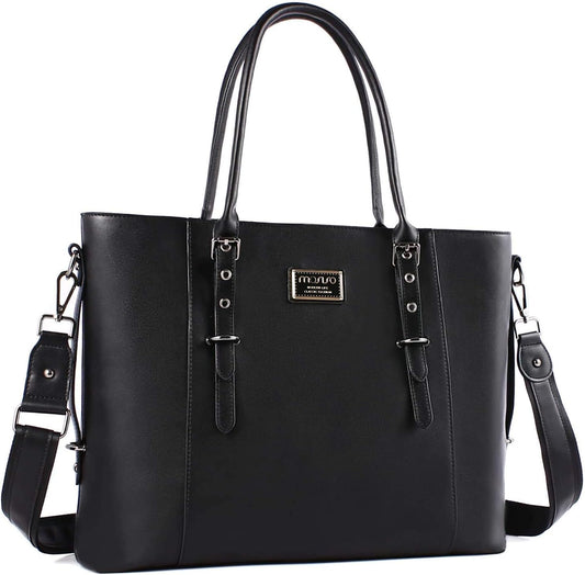 MOSISO PU Leather Laptop Tote Bag: Stylish and Functional Design