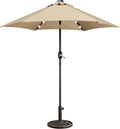 7.5FT LED Patio Umbrella with Base - Solar Lighted Market Umbrella