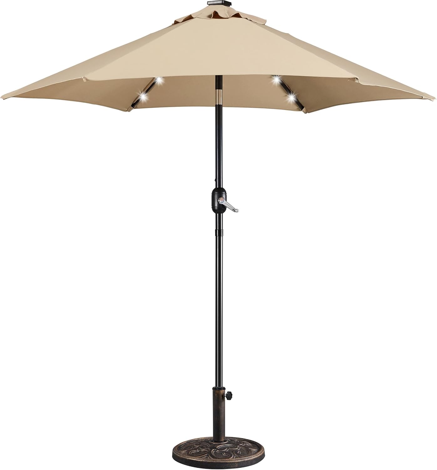 7.5FT LED Patio Umbrella with Base for Outdoor Sunshade