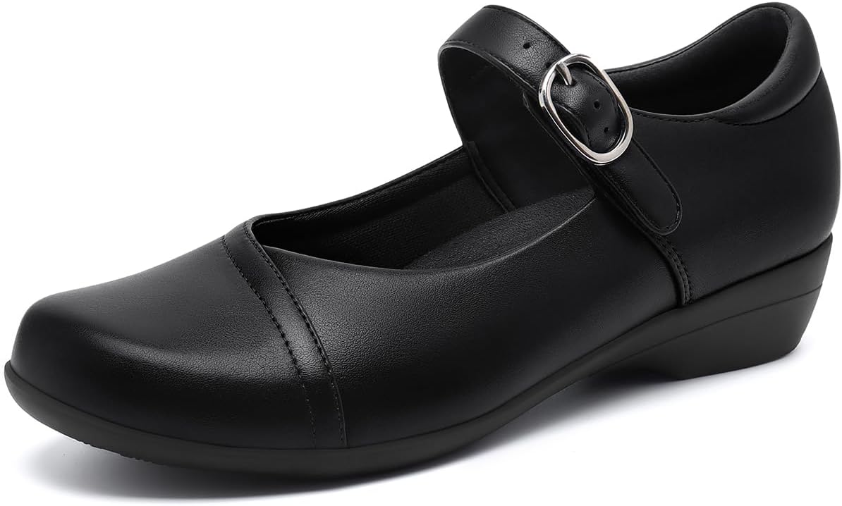 Athlefit Mary Jane Flats for Women - Comfortable Dressy Shoes