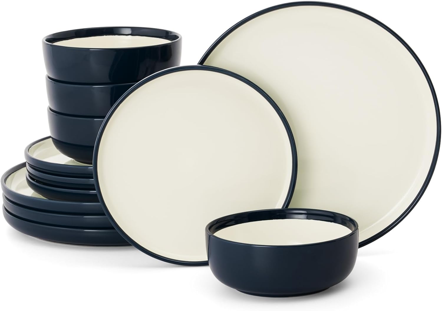 Famiware Lake MacDonnell Plates and Bowls Set for 4, 12 Pieces