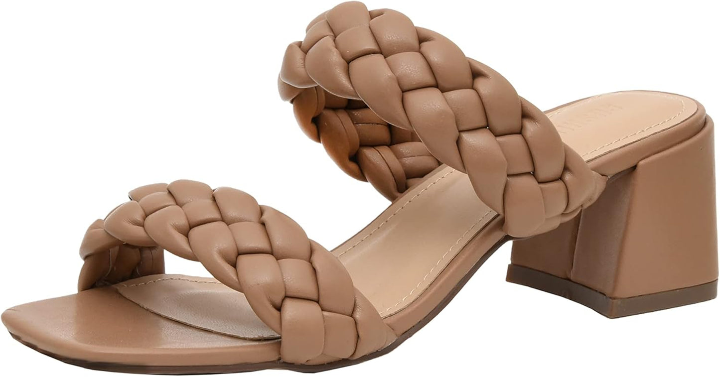 CUSHIONAIRE Women's Onyx Braided Heel Sandal with Memory Foam
