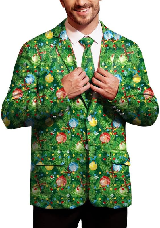 Arvilhill Men's Christmas Blazer - Ugly X-Mas Festive Jacket