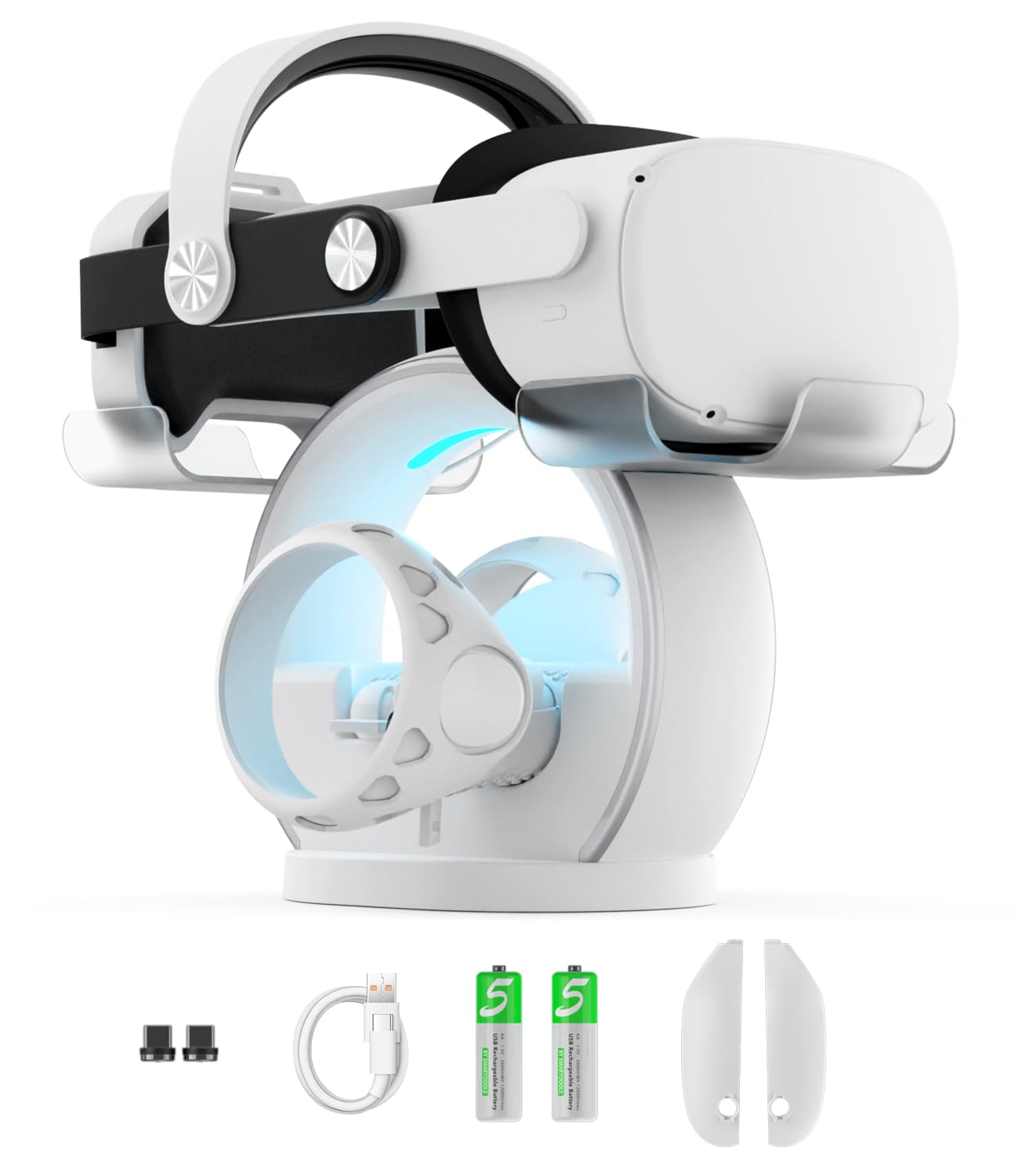Enhanced VR Charging Station for Oculus Quest 2 with LED Display