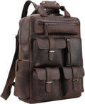Polare Cowhide Leather Multiple Laptop Backpack - Full Grain with YKK
