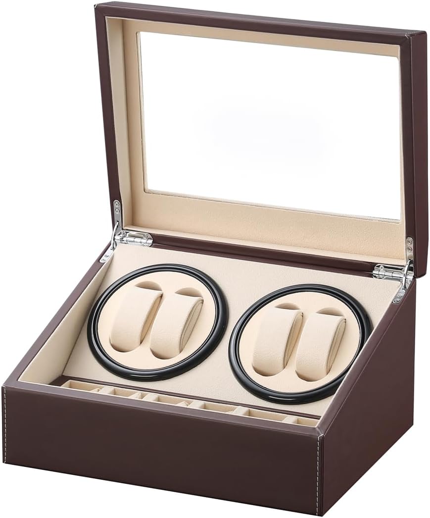 Luxury Watch Winder: 4 Silent Motors, 6 Display Spaces