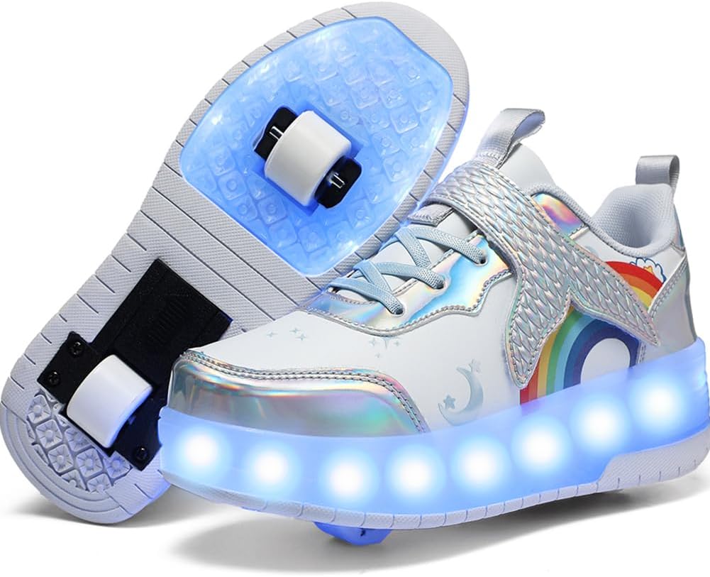 Nsasy Roller Shoes with LED Light Up Wheels for Kids Fun