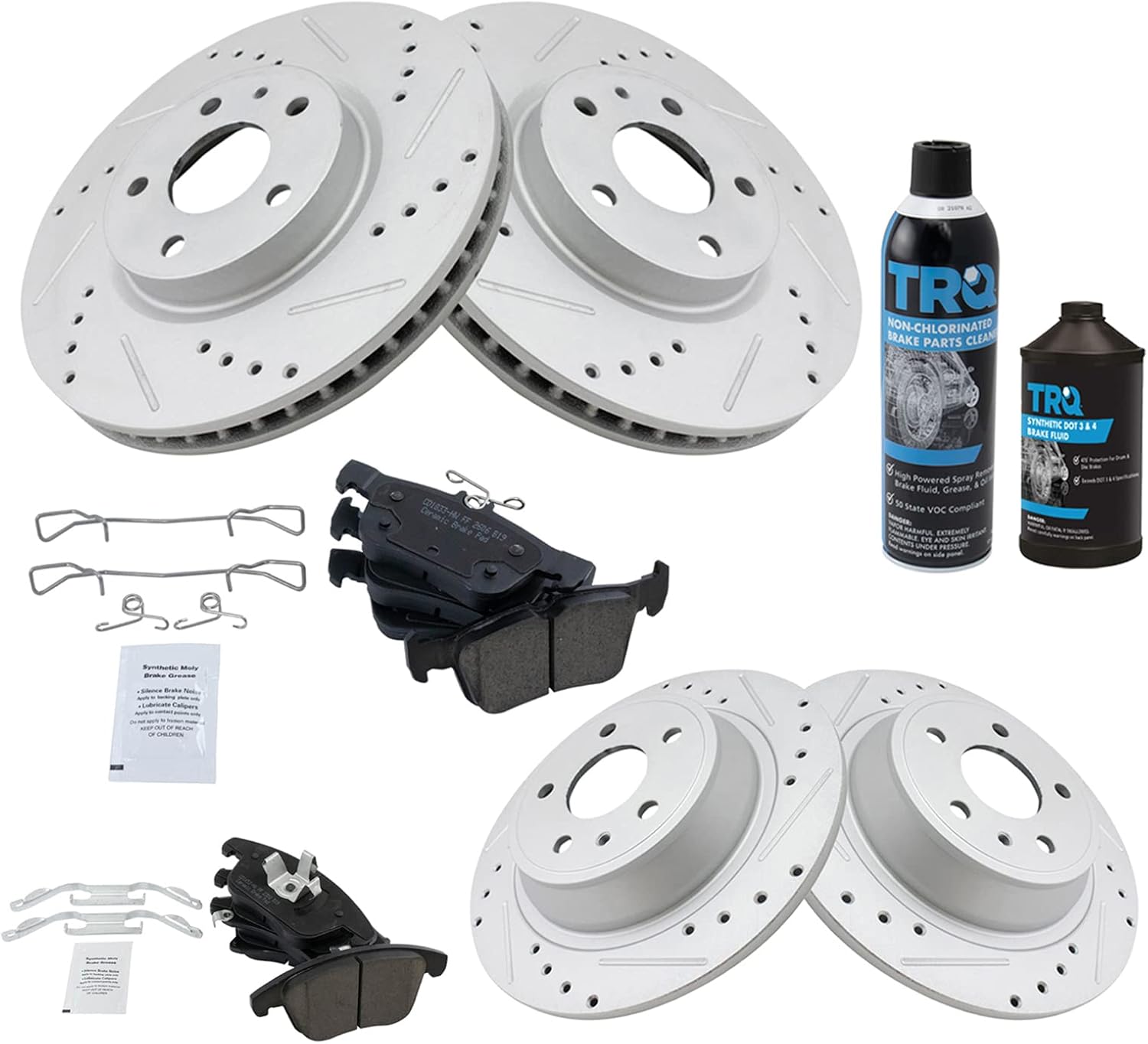 TRQ Performance Brake Pad & Rotor Kit for Ford Fusion 2013-2020