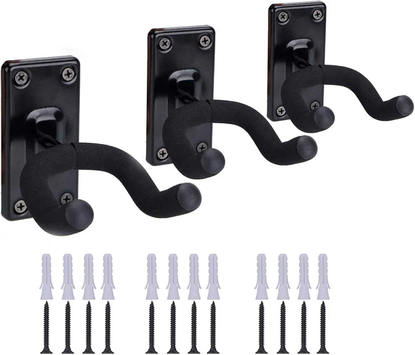 Hongxinguan Guitar Wall Mount Set - Securely Hang 3 Guitars