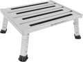 1000 lb Capacity Aluminum RV Step Stool - Adjustable 3-Position Silver