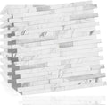 Peel and Stick Backsplash Tile Faux White Marble Look - Easy DIY