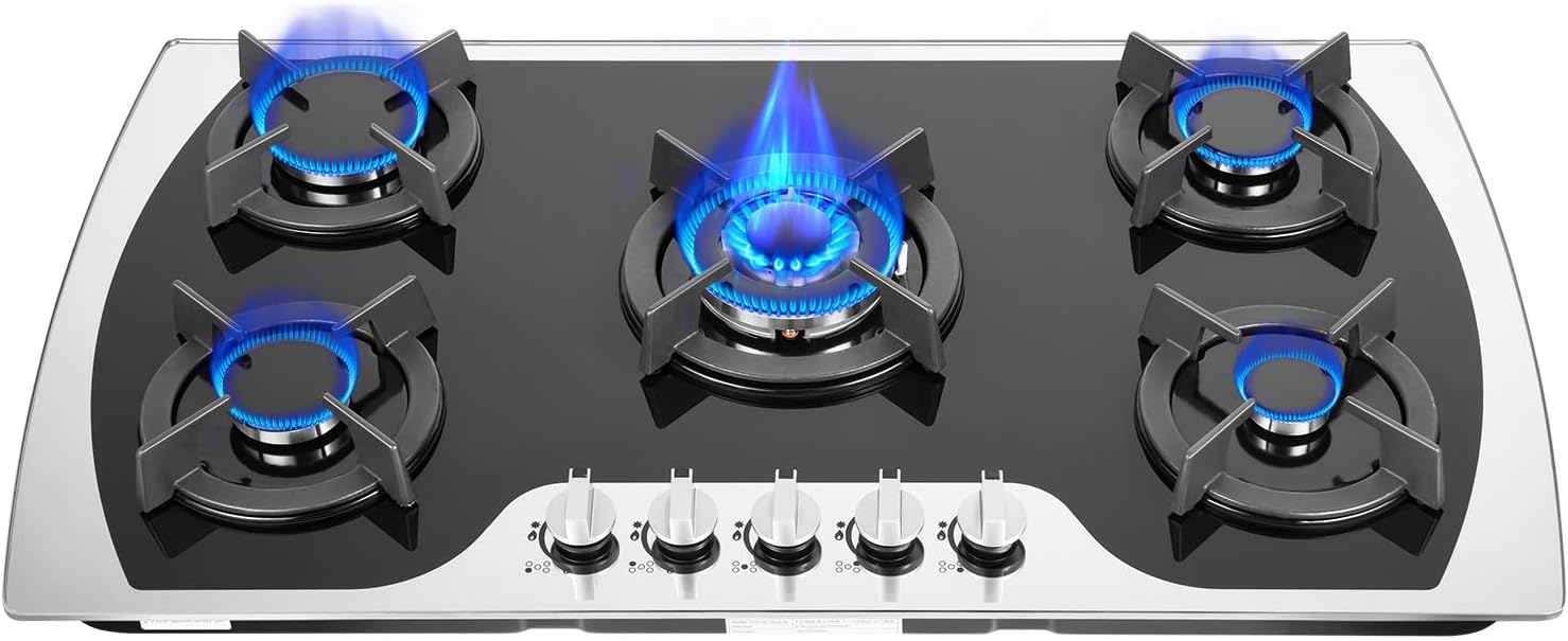 5 Burners Gas Cooktop for Efficient Cooking and Safety Design