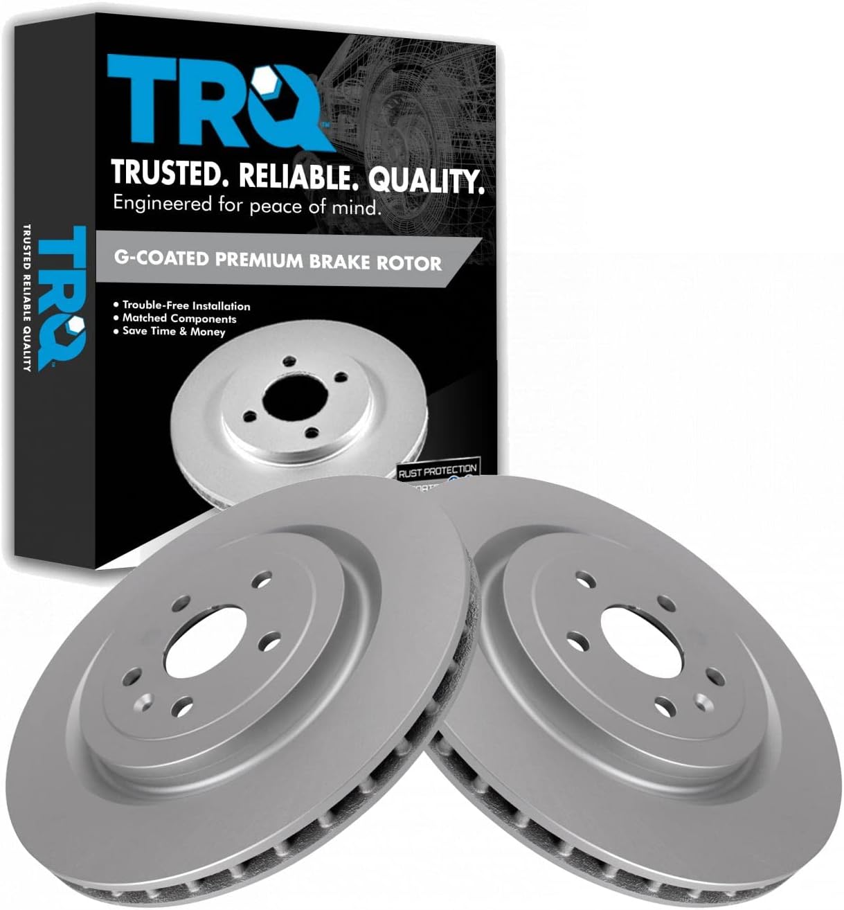 TRQ Rear Brake Rotors Set for Cadillac CTS and Chevrolet Camaro