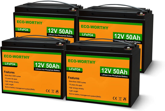ECO-WORTHY 12V 50Ah Lithium Battery Pack for Off-Grid Systems