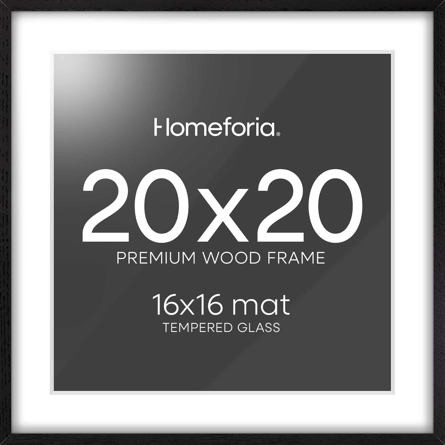 20x20 Black Wood Frame by Homeforia - High End Oak Design