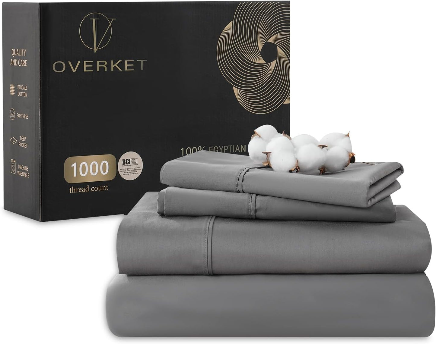Luxurious 100% Egyptian Cotton Sheets King Size 1000 TC