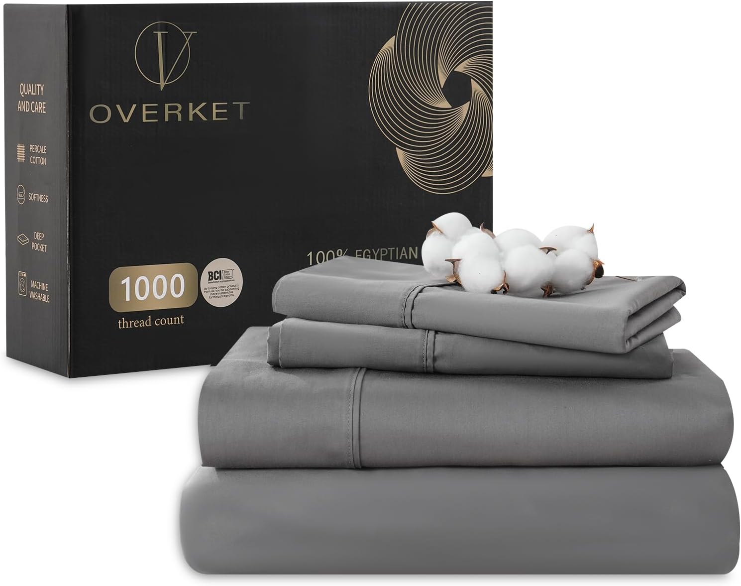 Luxurious 100% Egyptian Cotton Sheets King Size 1000 TC