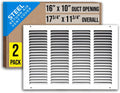 Steel Return Air Grille for 16x10 Duct Opening - 2 Pack