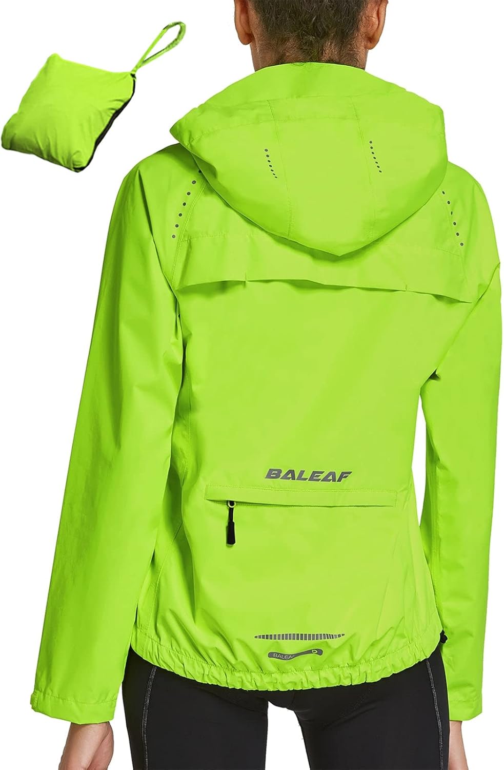 Baleaf Women's Waterproof Windbreaker Packable Running Jacket