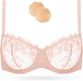 Wingslove Sexy Lace Balconette Bra - Sheer Embroidered Support
