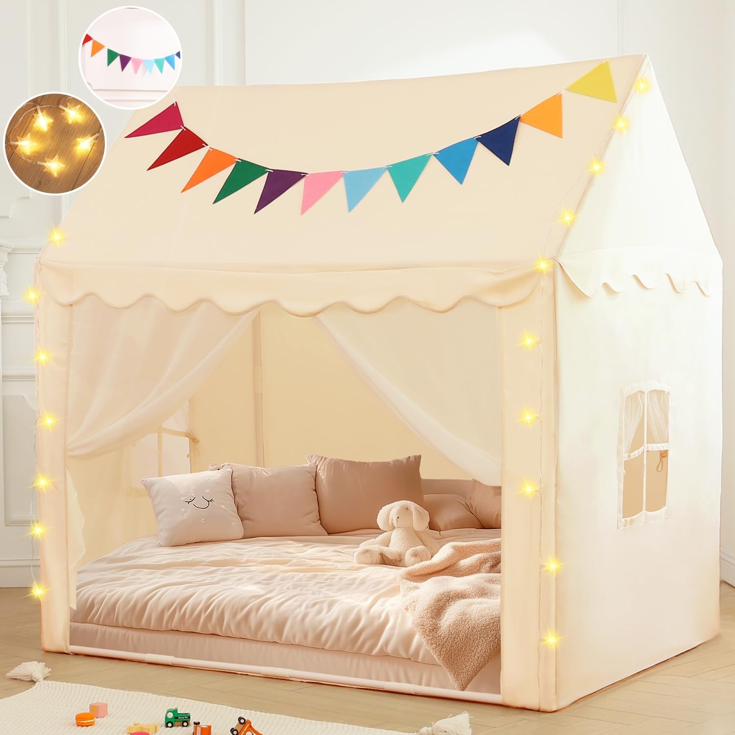 Enchanting Princess Castle Tent with Star Lights for Kids