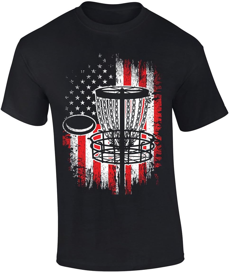 Distressed Vertical Disc Golf Flag Tee by Trenz Shirt Co.