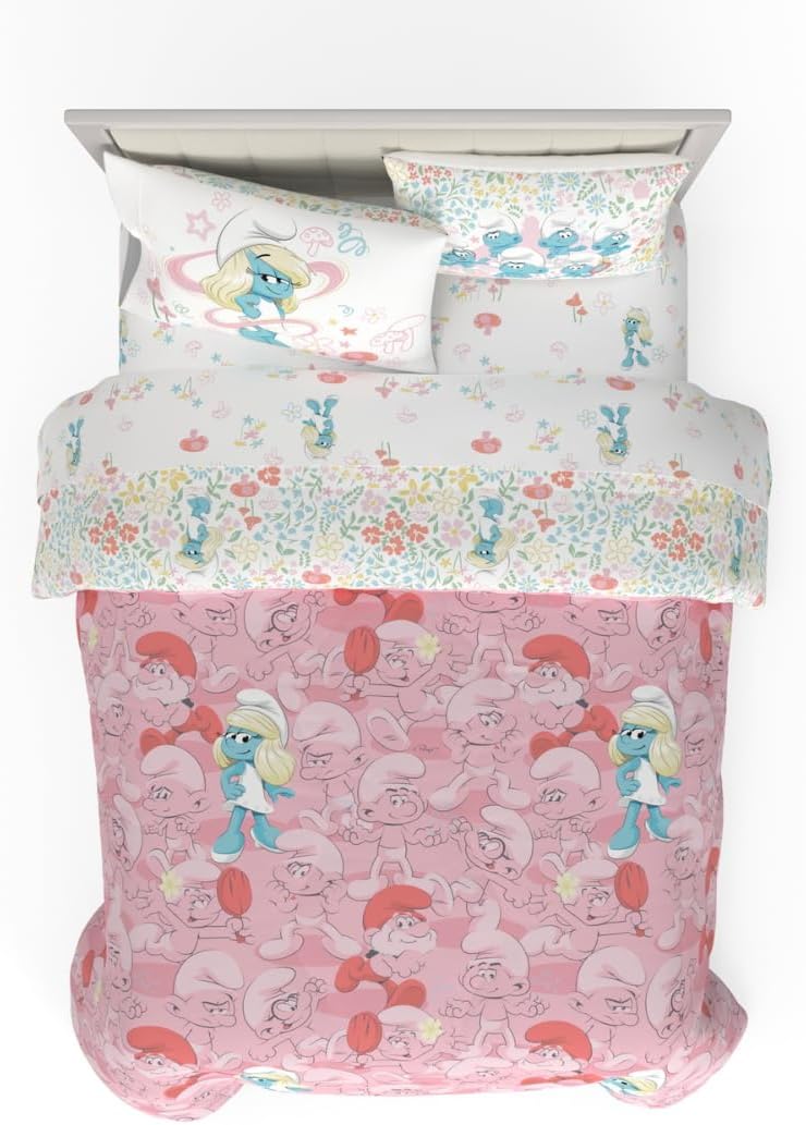 The Smurfs Smurfette Full Bedding Set - 7 Piece Kids Comforter