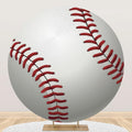 Diameter 6.5ft Baseball Birthday Round Backdrop Cover - Red Grey White