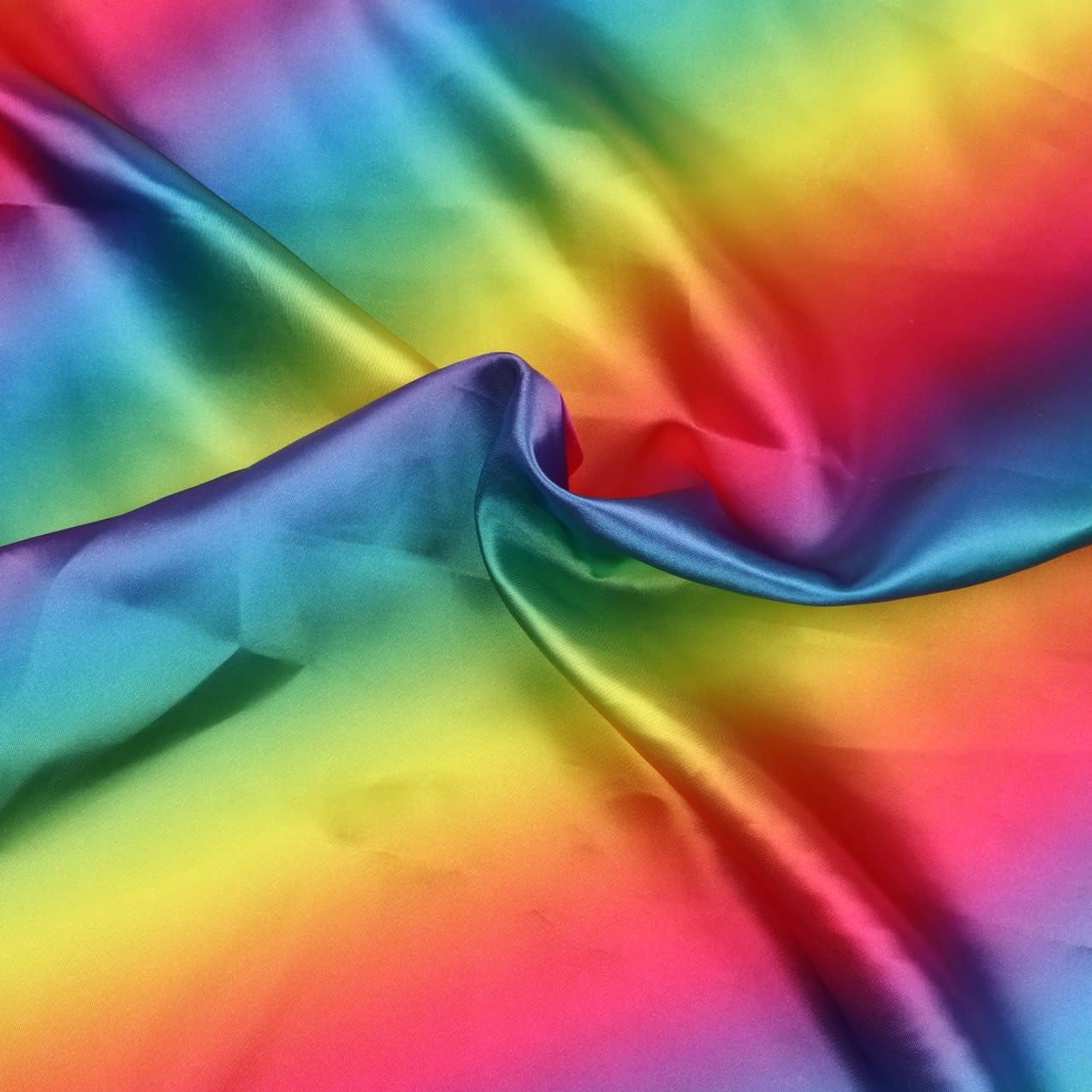 YYCRAFT Charmeuse Bridal Satin Fabric 58 Inches Wide Rainbow