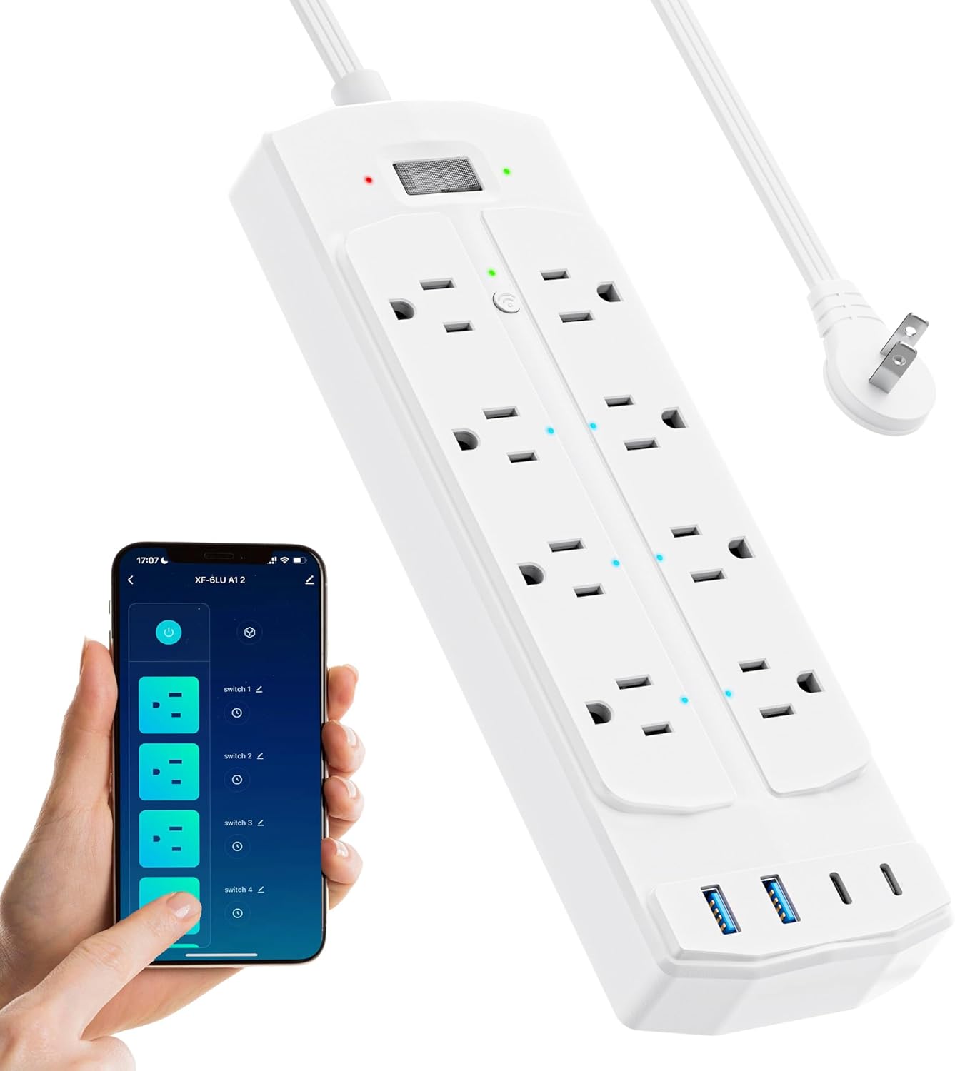 WiFi Smart Plug Power Strip - 12-Outlet Surge Protector