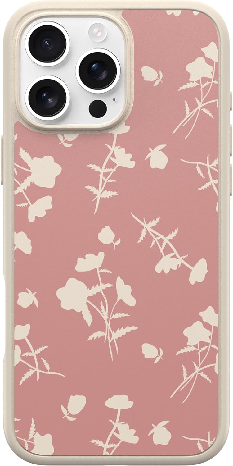 OtterBox iPhone 16 Pro Max Symmetry Case - Stylish Pink Petals
