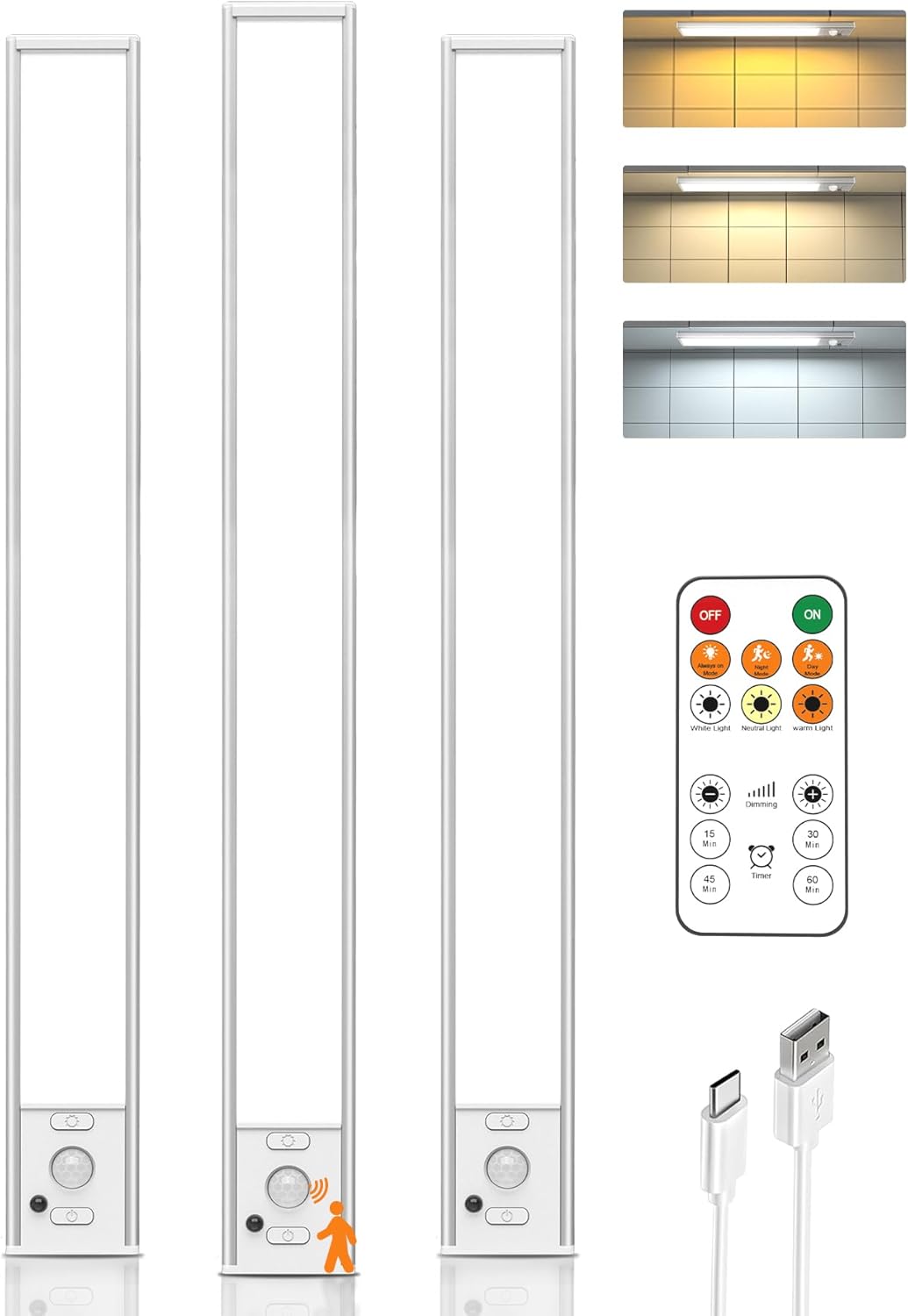 16in Under Cabinet Lighting with Remote Control for Home Use