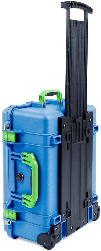 Blue Pelican 1560 Case with Lime Green Handles and Wheels