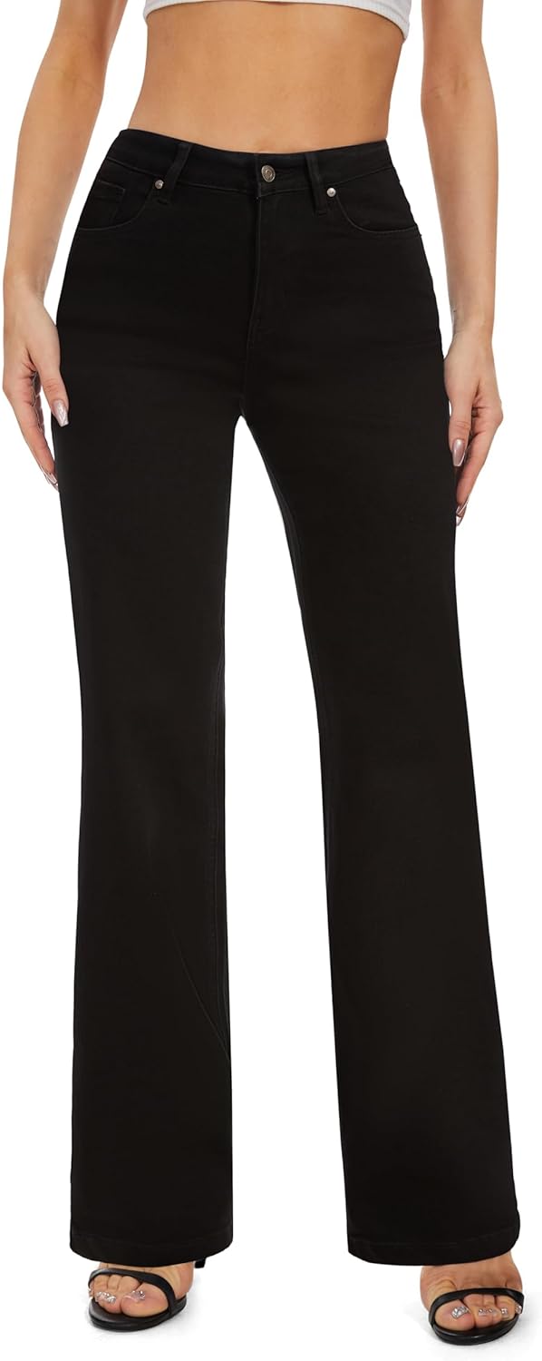 FLYING BANANA Women's High Waisted Wide Leg Baggy Denim Jeans
