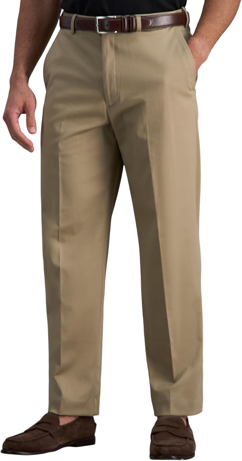 Haggar Men's Premium No Iron Khaki Classic Fit Casual Pants