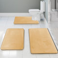 Clara Clark 3 Piece Bath Rug Set - Soft Velvet Memory Foam Comfort