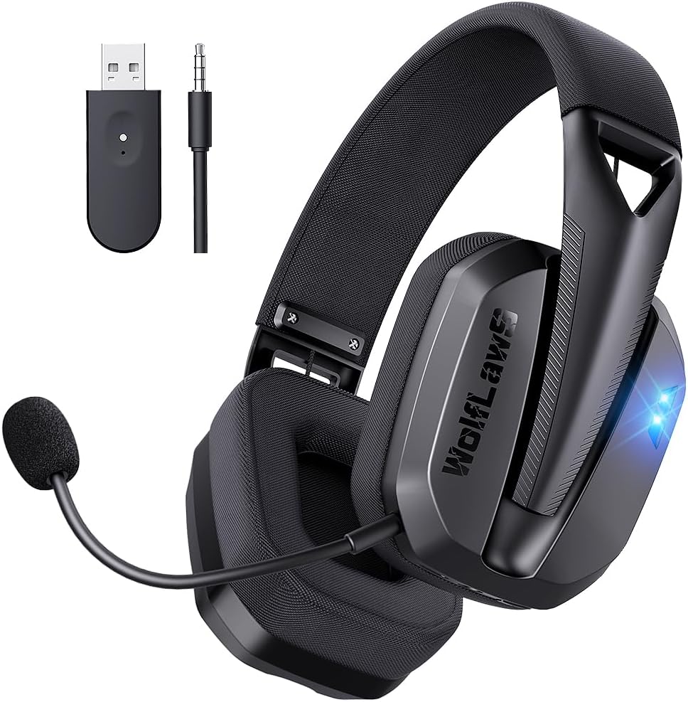 Wireless Gaming Headset - Low Latency & Detachable Mics