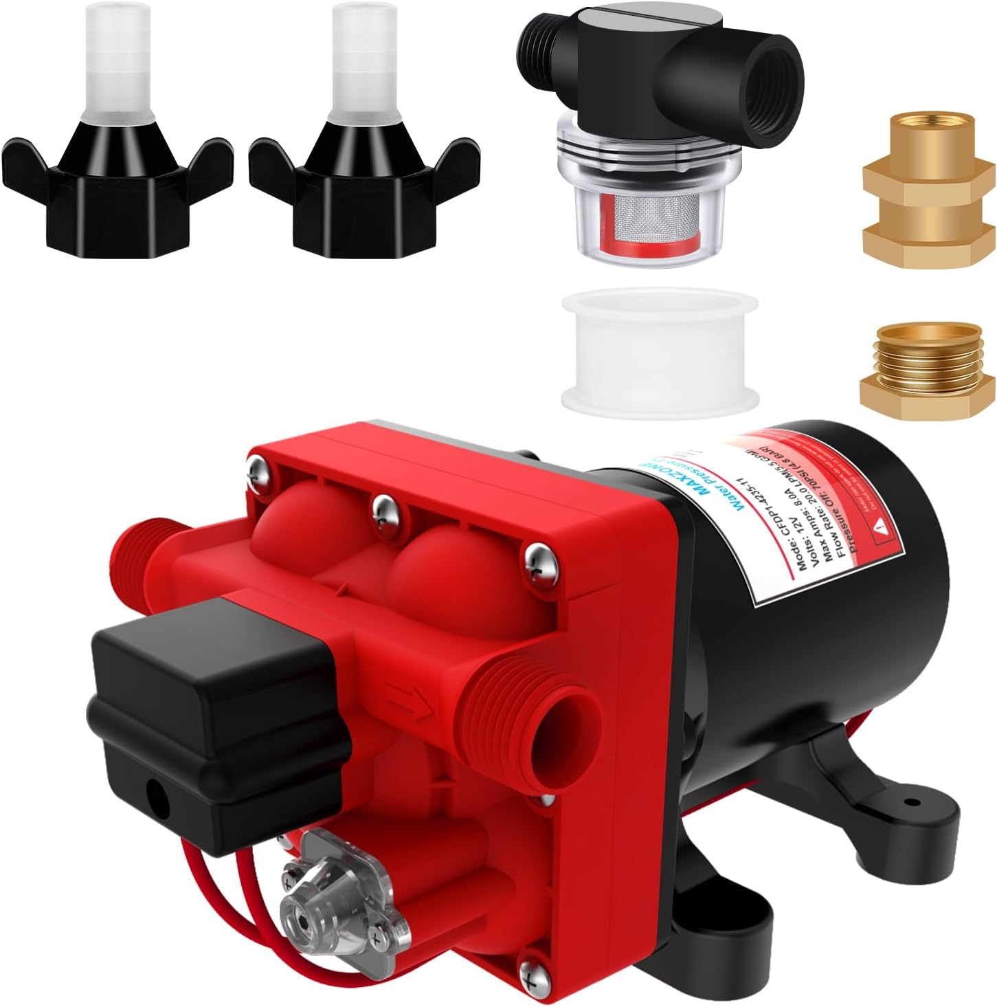 12V Diaphragm Pump 5.5GPM 55PSI for Marine and RV Use