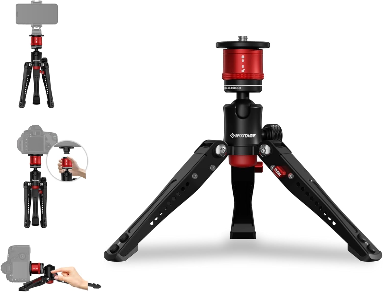IFOOTAGE Cobra 3 Monopod Base: Versatile Mini Tripod Solution