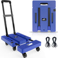 Folding Hand Truck 500LB Capacity Portable Dolly Cart - Blue