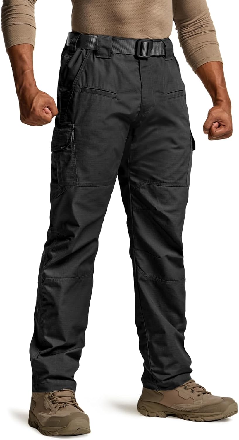 CQR Men's Tactical Pants: Lightweight Water Resistant Cargo Pants