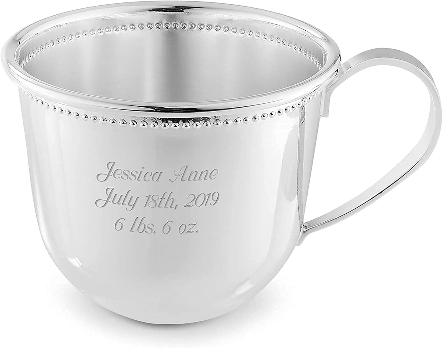Personalized Silver Baby Cup with Free Customization Option