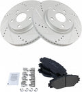 Front Brake Pad & Rotor Kit Semi-Metallic Slotted X Drilled - Direct