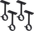 Sturdy Set of 4 Black Curtain Rod Brackets