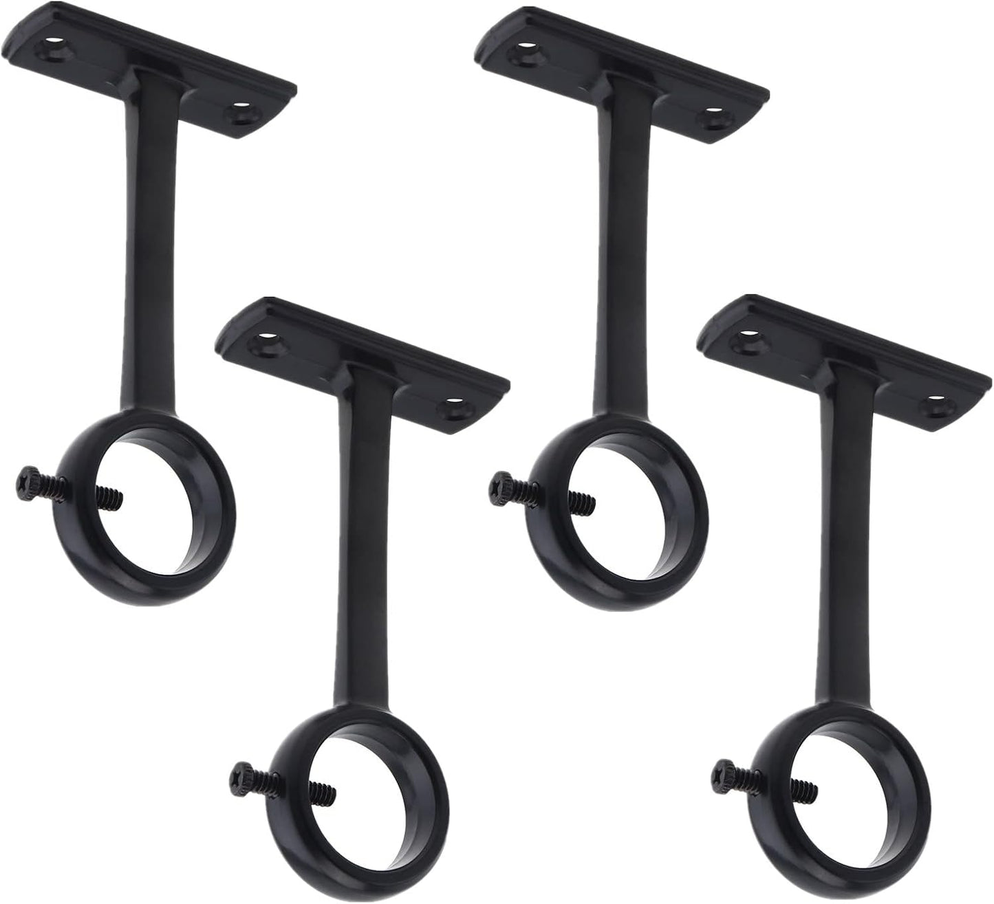Sturdy Set of 4 Black Curtain Rod Brackets