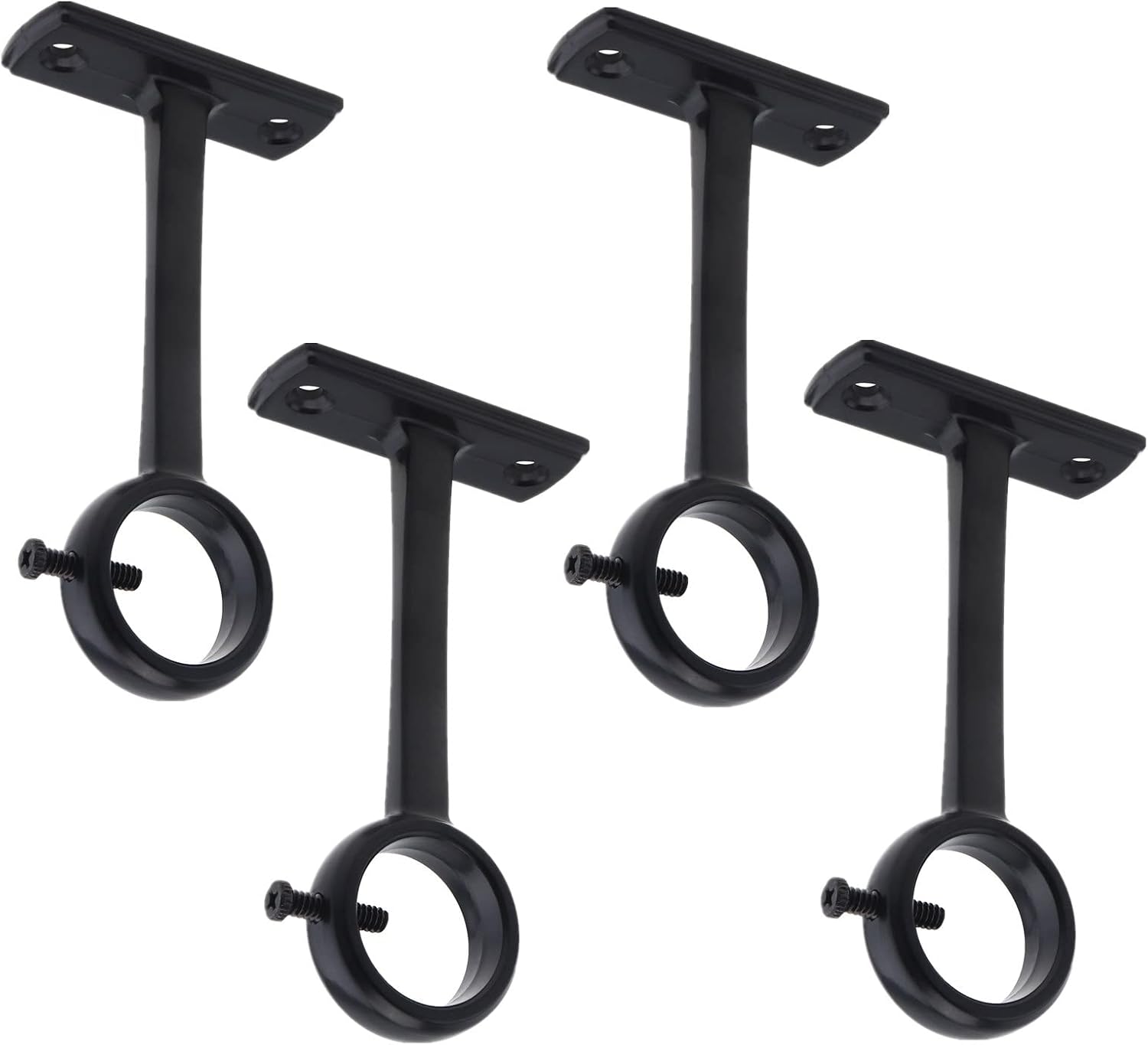 Sturdy Set of 4 Black Curtain Rod Brackets