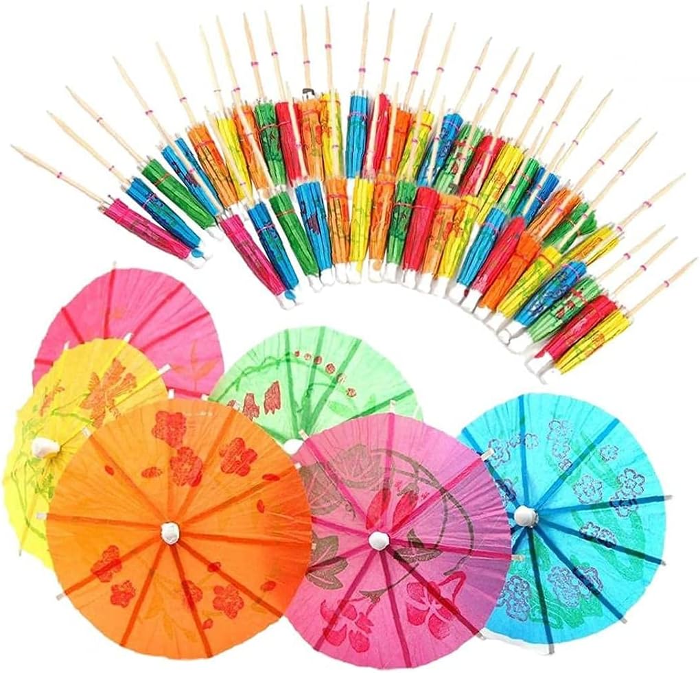 Colorful Cocktail Umbrella Picks - Set of 50