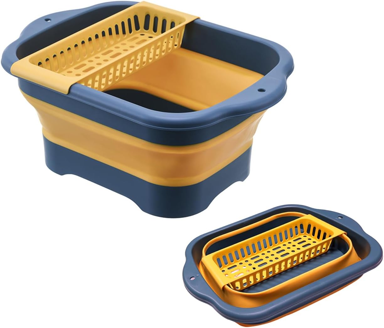 Collapsible Dish Basin with Drain Plug for Outdoor Use