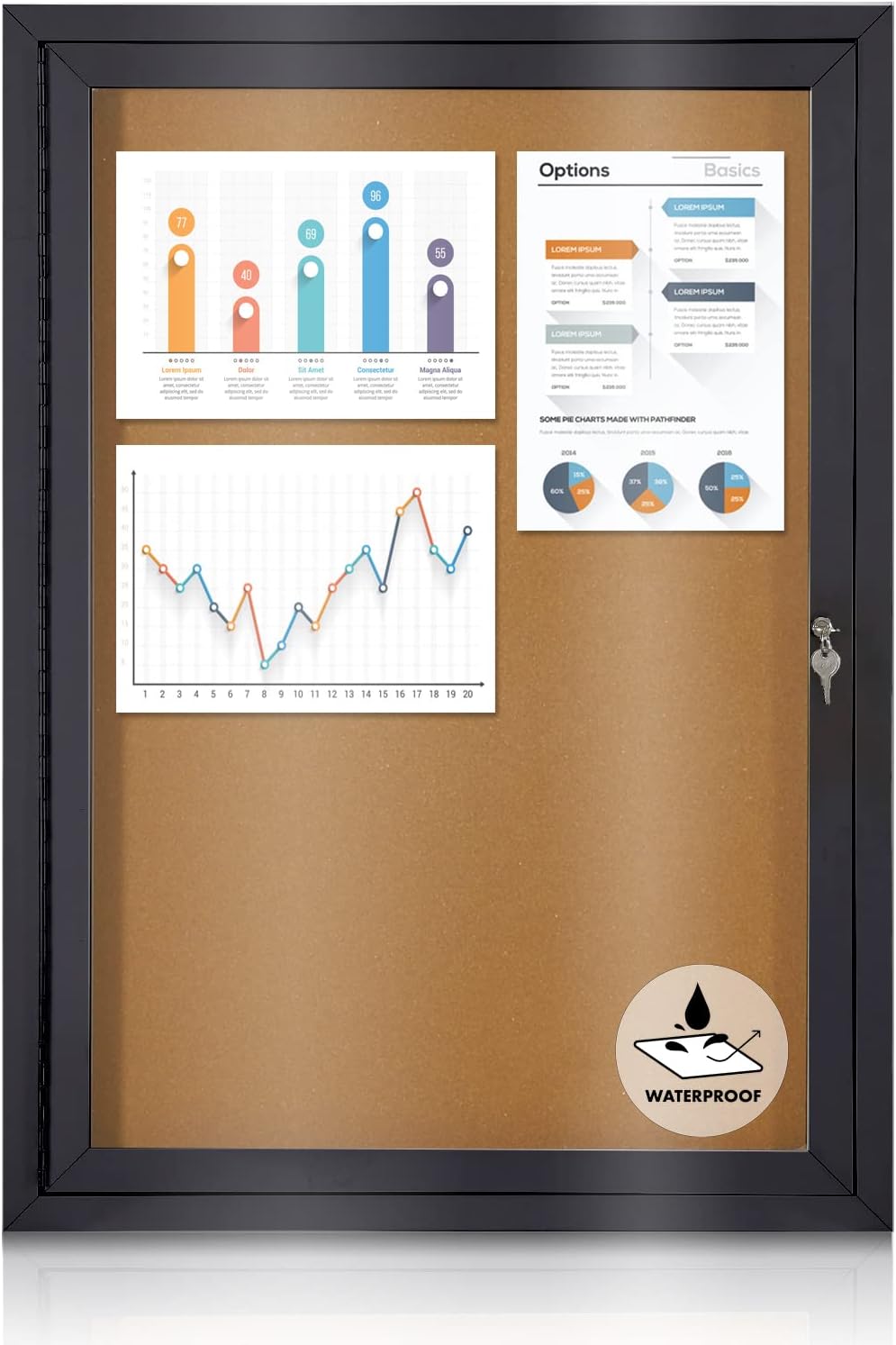 Enclosed Bulletin Board Outdoor Noticeboard with Locking Door